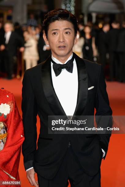 Takuya Kimura attends the "Blade Of The Immortal " premiere during the 70th annual Cannes Film Festival at Palais des Festivals on May 18, 2017 in...