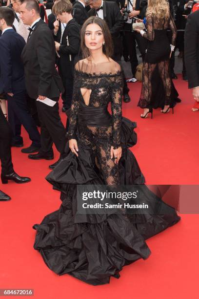 Emily Ratajkowski attends " screening during the 70th annual Cannes Film Festival at Palais des Festivals on May 18, 2017 in Cannes, France.