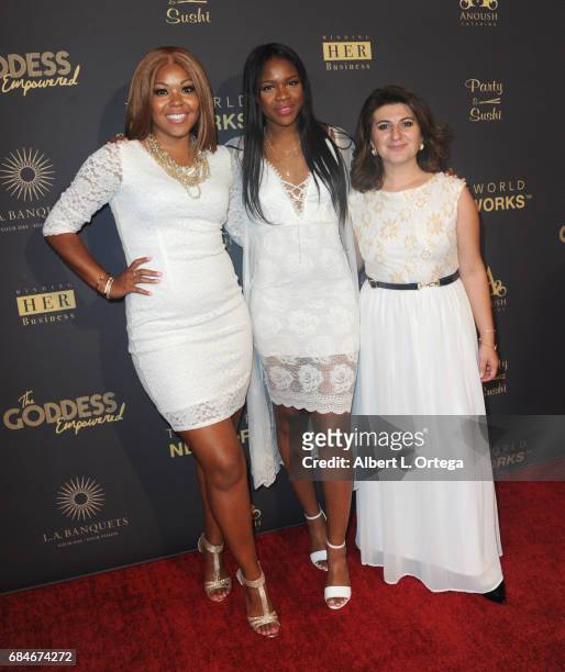 Toya Mack, Ivy Ejam and Lousine Karibian at The World Networks Presents Launch Of The Goddess Empowered held at Brandview Ballroom on May 17, 2017 in...