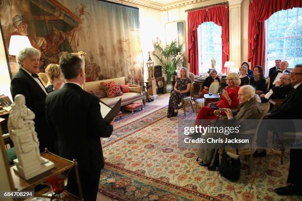 Camilla, Duchess of Cornwall, Patron of the London Library, hosts a dinner and evening of readings in honour of the Library's President, Sir Tom...