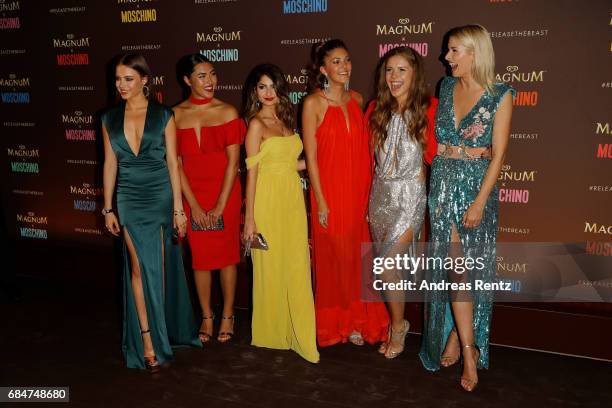 Xenia Tchoumitcheva, Shanti Tan, Ischtar Isik, Paulina Swarovski, Victoria Swarovski and Lena Gercke attend Magnum party during the 70th annual...