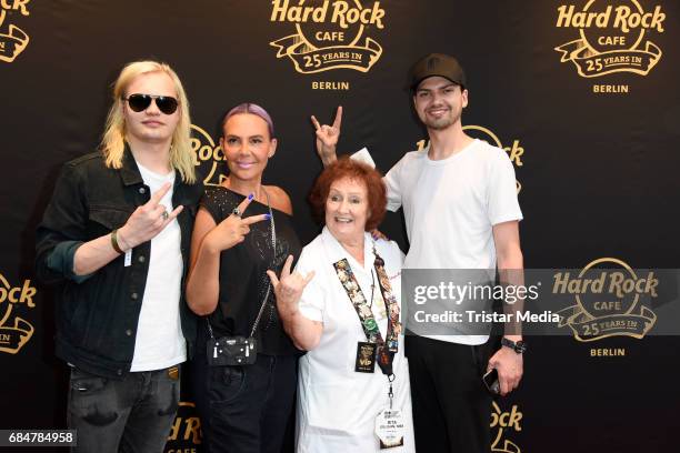 Wilson Gonzalez Ochsenknecht, Natascha Ochsenknecht, Rita Gilligan and Jimi Blue Ochsenknecht attend the 25th anniversary celebration at Hard Rock...