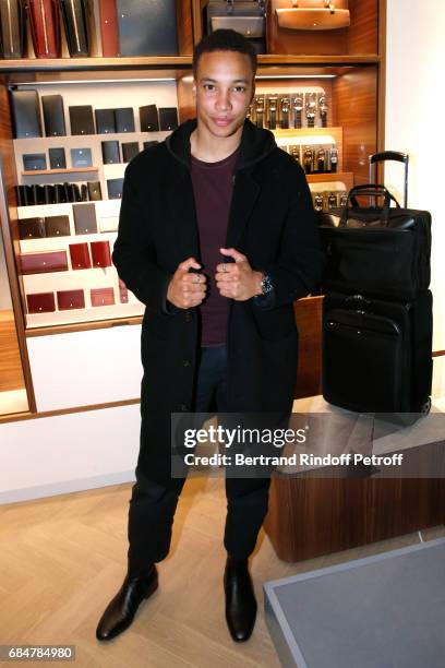 Actor Corentin Fila attends the Montblanc : Champs-Elysees Flagship Reopening on May 18, 2017 in Paris, France.