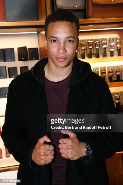 Actor Corentin Fila attends the Montblanc : Champs-Elysees Flagship Reopening on May 18, 2017 in Paris, France.