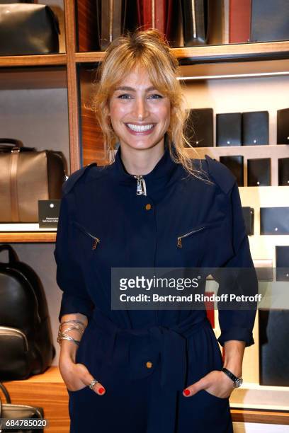 Actress Pauline Lefevre attends the Montblanc : Champs-Elysees Flagship Reopening on May 18, 2017 in Paris, France.