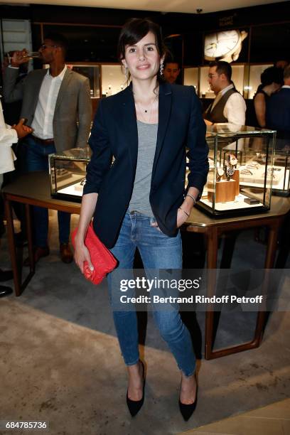 Actress Louise Monot attends the Montblanc : Champs-Elysees Flagship Reopening on May 18, 2017 in Paris, France.