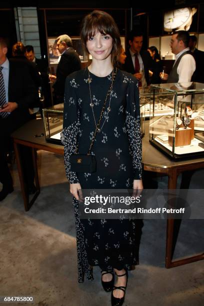 Model Annabelle Belmondo attends the Montblanc : Champs-Elysees Flagship Reopening on May 18, 2017 in Paris, France.