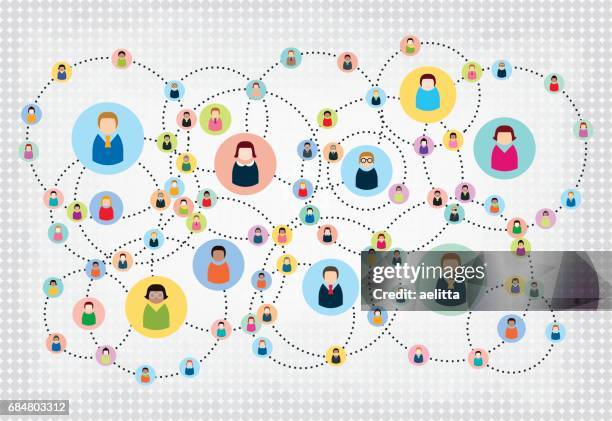 vector illustration of an abstract social network scheme. - virtual peer support stock illustrations