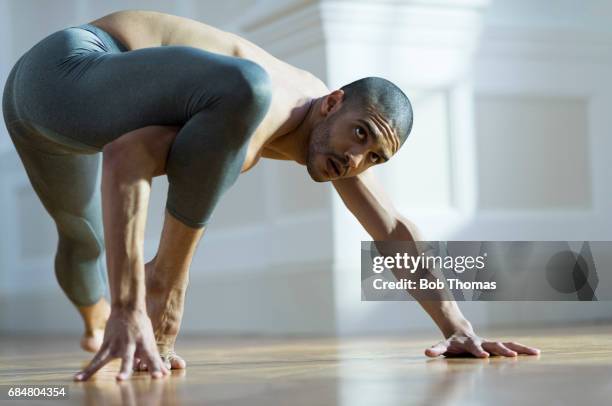modern dancer - barefoot male stock pictures, royalty-free photos & images