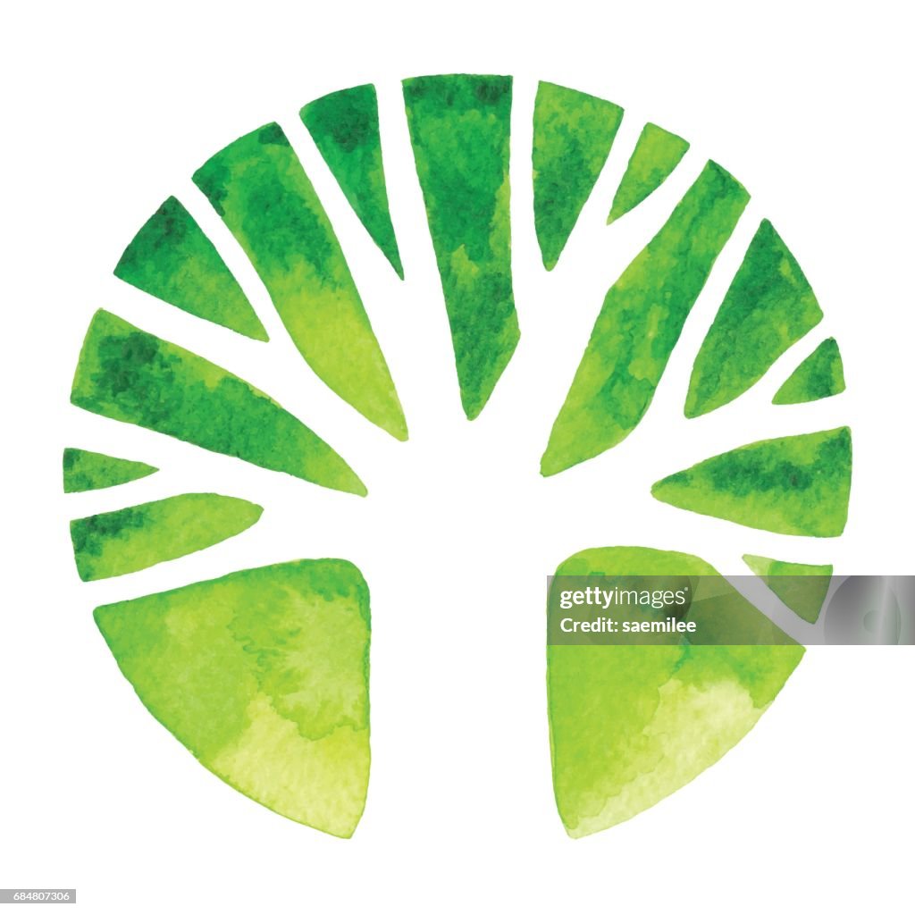 Aquarelle arbre Logo