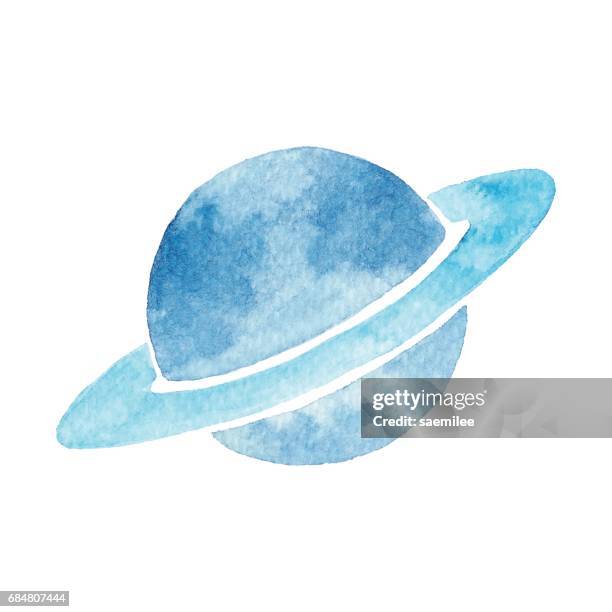 watercolor planet logo - pixel perfect stock illustrations