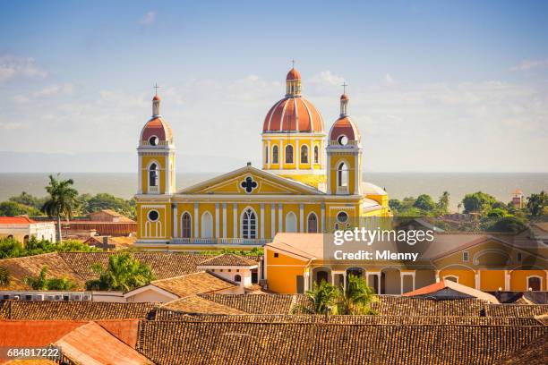 cathedral of granada cityscape nicaragua - nicaragua imagens e fotografias de stock