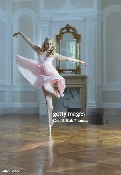 blonde ballerina - pink dress stock pictures, royalty-free photos & images