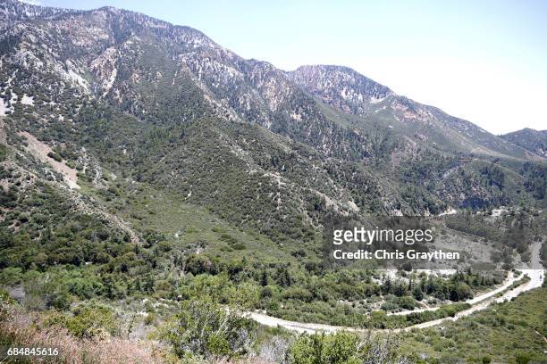 The peloton rides up the Glendora Ridge Road summit during stage five of the AMGEN Tour of California from Ontario to Mt. Baldy on May 18, 2017 in...