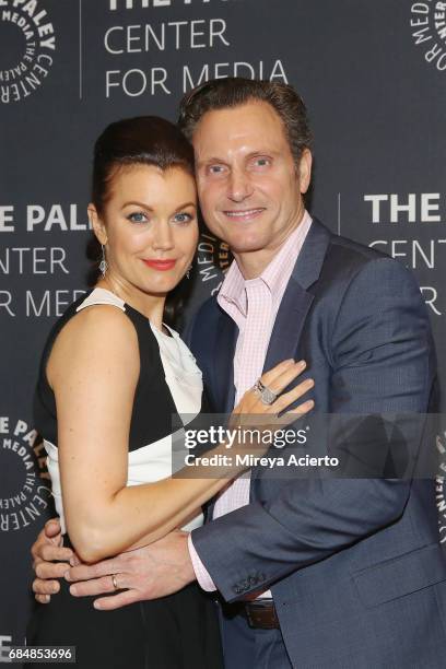 Actors Bellamy Young and Tony Goldwyn attend the Ultimate "Scandal" Watch Party at The Paley Center for Media on May 18, 2017 in New York City.