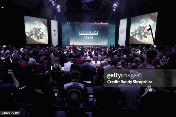 General view of atmosphere at Activision And Bungie Celebrate The Gameplay World Premiere Of 'Destiny 2' at Jet Center Los Angeles on May 18, 2017 in...