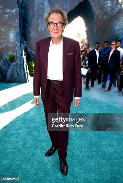 Actor Geoffrey Rush attends the premiere of Disney's "Pirates Of The Caribbean: Dead Men Tell No Tales" at Dolby Theatre on May 18, 2017 in...
