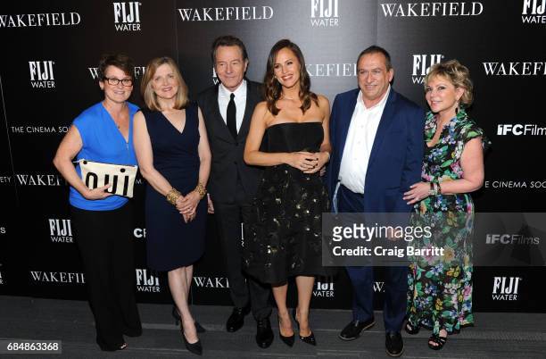 Bonnie Curtis, Robin Swicord, Bryan Cranston, Jennifer Garner, Carl Moellenberg and Wendy Federman attend a special screening of "Wakefield" hosted...