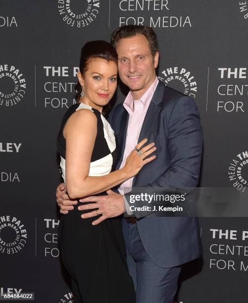 Actress Bellamy Young and actor Tony Goldwyn attend The Paley Center For Media Presents: The Ultimate "Scandal" Watch Party at The Paley Center for...