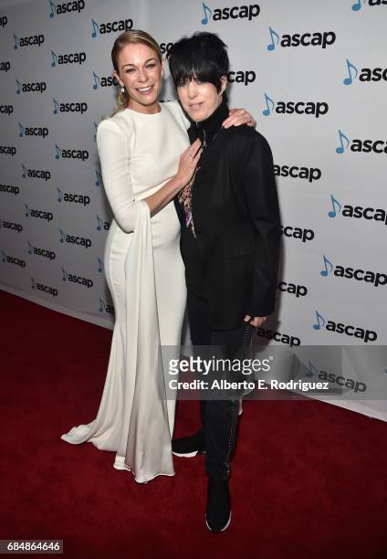 Singer LeAnne Rimes and Songwriter Diane Warren at the 2017 ASCAP Pop Awards at The Wiltern on May 18, 2017 in Los Angeles, California.