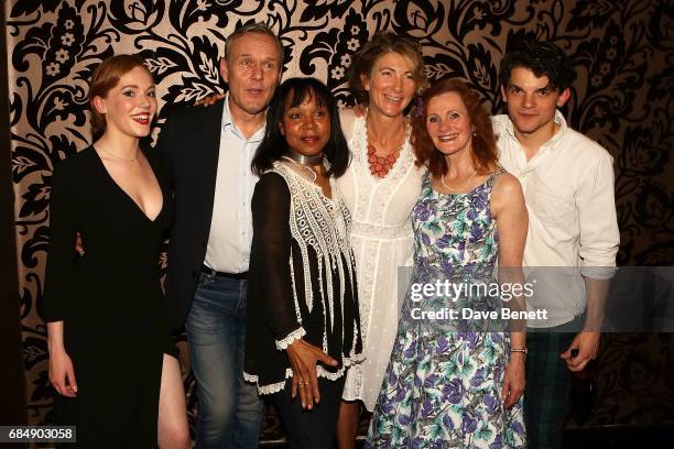 Charlotte Spencer, Antony Head, Vivienne Rochester, Eve Best, Nicola Sloane and Edward Bluemel attend the party following the press night performance...