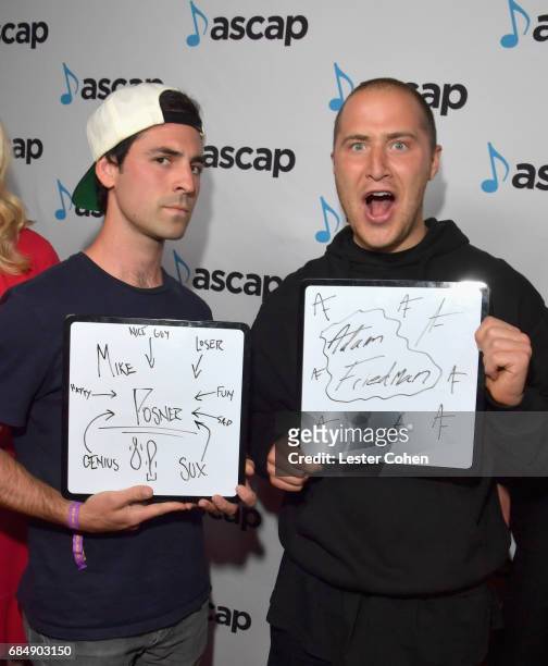 Adam Friedman and Mike Posner at the 2017 ASCAP Pop Awards at The Wiltern on May 18, 2017 in Los Angeles, California.