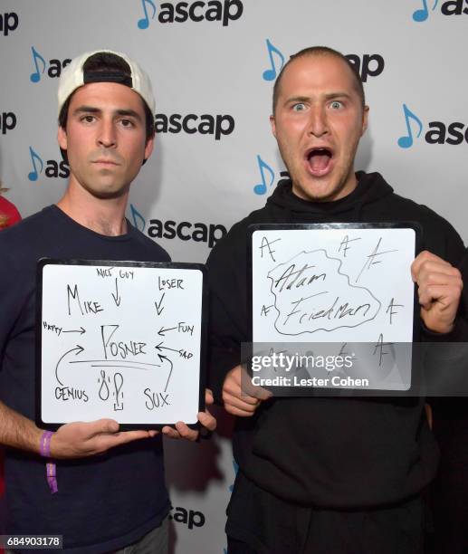 Adam Friedman and Mike Posner at the 2017 ASCAP Pop Awards at The Wiltern on May 18, 2017 in Los Angeles, California.