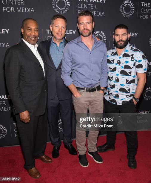 Joe Moton, Gerorge Newbern, Scott Foley, and Guillermo Diaz attend The Ultimate "Scandal" Watch Party at The Paley Center for Media on May 18, 2017...