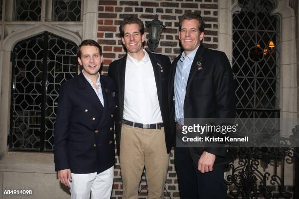 Jack Carlson, Cameron Winklevoss and Tyler Winklevoss attend Rowing Blazers Menswear Collection Launch at The Explorer's Club on May 18, 2017 in New...