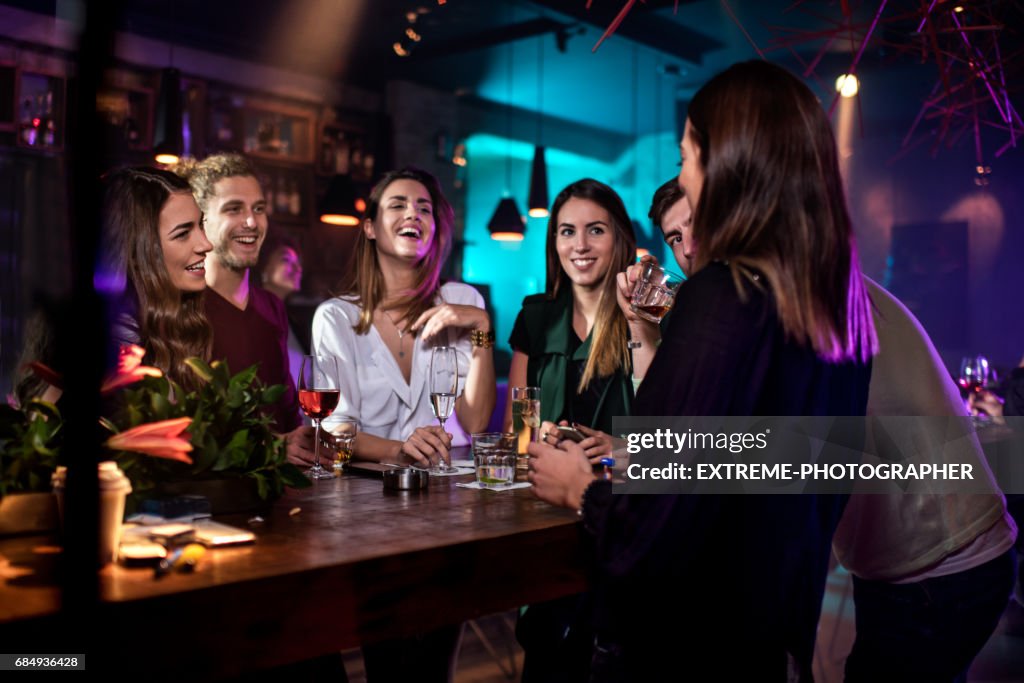 Group of people in the bar
