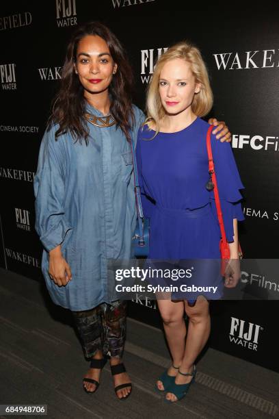 Shruti Ganguly and Caitlin Mehner attends The Cinema Society and FIJI Water host a screening of IFC Films' "Wakefield" on May 18, 2017 in New York...
