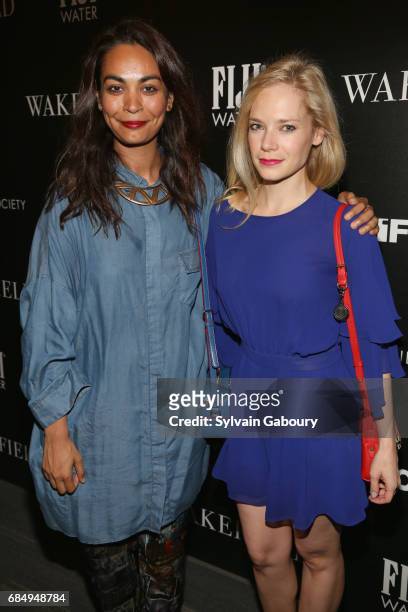 Shruti Ganguly and Caitlin Mehner attends The Cinema Society and FIJI Water host a screening of IFC Films' "Wakefield" on May 18, 2017 in New York...