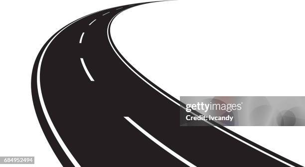 curved road - winding road white background stock illustrations