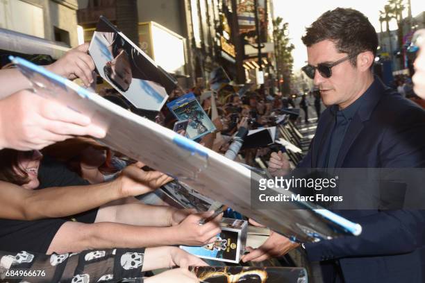 Actor Orlando Bloom at the Premiere of Disneys and Jerry Bruckheimer Films Pirates of the Caribbean: Dead Men Tell No Tales, at the Dolby Theatre...