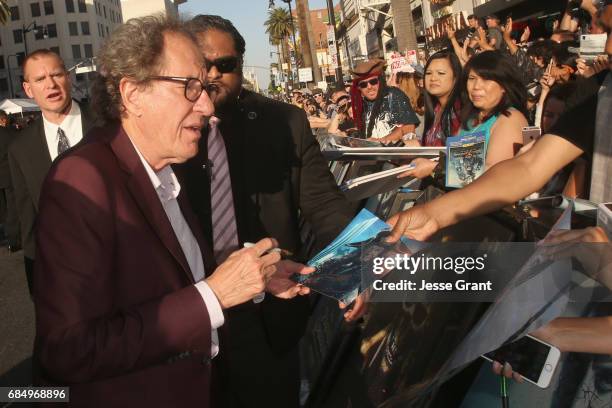 Actor Geoffrey Rush at the Premiere of Disneys and Jerry Bruckheimer Films Pirates of the Caribbean: Dead Men Tell No Tales, at the Dolby Theatre...