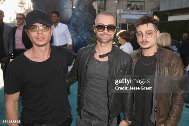 Actors Matthew Lawrence, Joey Lawrence and Andrew Lawrence at the Premiere of Disneys and Jerry Bruckheimer Films Pirates of the Caribbean: Dead...