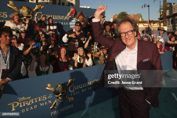 Actor Geoffrey Rush at the Premiere of Disneys and Jerry Bruckheimer Films Pirates of the Caribbean: Dead Men Tell No Tales, at the Dolby Theatre...