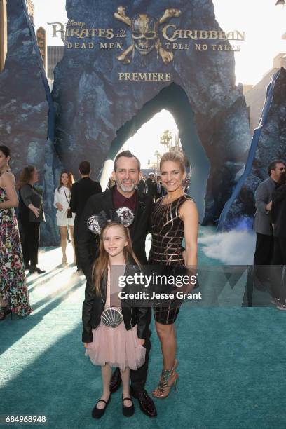 Composer Geoff Zanelli and family at the Premiere of Disneys and Jerry Bruckheimer Films Pirates of the Caribbean: Dead Men Tell No Tales, at the...