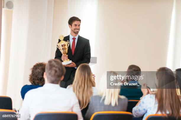 employee of the month is this guy - business awards ceremony stock pictures, royalty-free photos & images