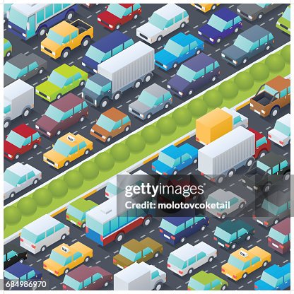 Isometric traffic jam Isometric traffic jam