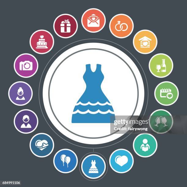 wedding simple icons - woman wedding ring stock illustrations