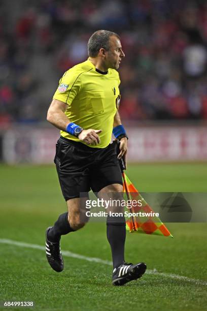 Linesman referee in action during a game against the Seattle Sounders and the Chicago Fire on May 13 at Toyota Park, in Bridgeview, IL. Fire won 4-1.