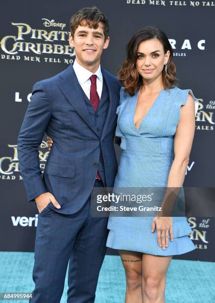 Brenton Thwaites, Chloe Pacey arrives at the Premiere Of Disney's "Pirates Of The Caribbean: Dead Men Tell No Tales" at Dolby Theatre on May 18, 2017...