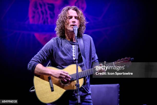 Chris Cornell, lead singer of popular rock bands Soundgarden and Audioslave performs during his Acoustic Higher Truth World Tour at Massey Hall in...