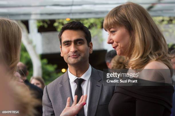 Actor Kumail Nanjiani and writer Emily V. Gordon poses for a photo at the opening night gala of the Seattle International Film Festival on May 18,...