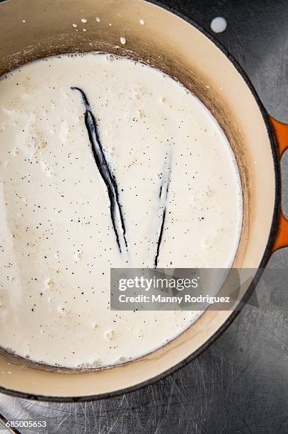 vanilla ice cream in pot - vanilla stock pictures, royalty-free photos & images