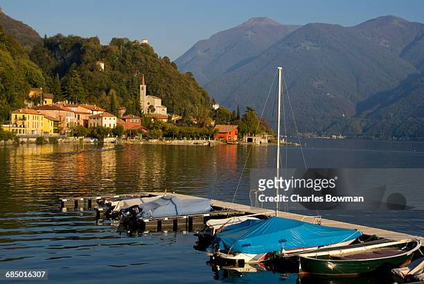 san mamete, lake lugano, lombardy, italian lakes, italy, europe - bowman lake stock pictures, royalty-free photos & images