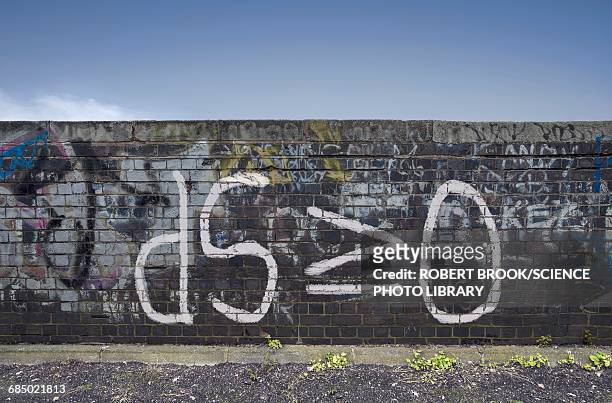 formula for entropy painted on old wall - graffiti wall stock illustrations