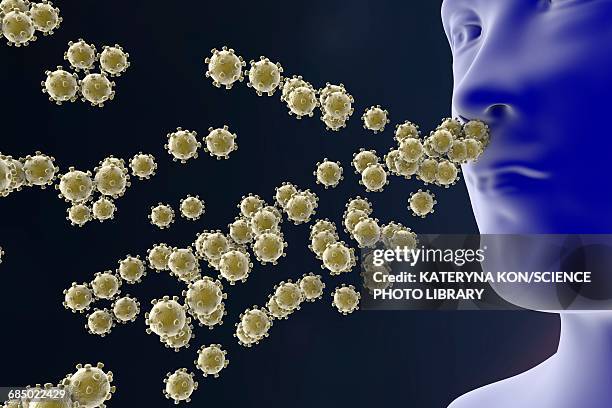 respiratory viruses, illustration - spiked 幅插畫檔、美工圖案、卡通及圖標