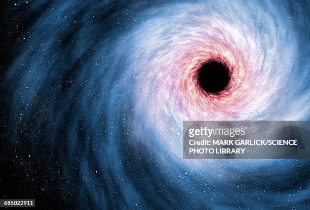 computer artwork of black hole - astrophysics stock illustrations